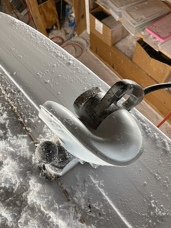 Snaps direclty onto the motor. Quick simple and ligh weight